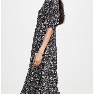 Floral print midi dress (belt not included)